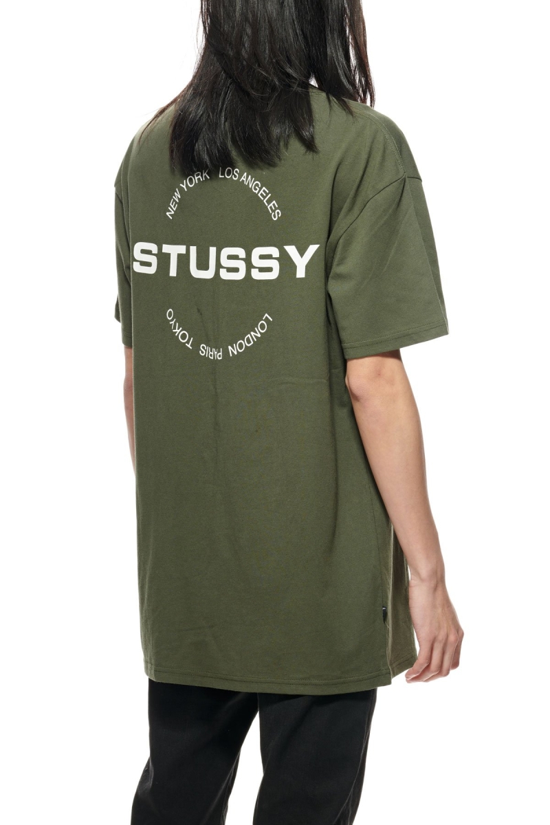 Green Men's Stussy City Circle SS T Shirts | CA0000123