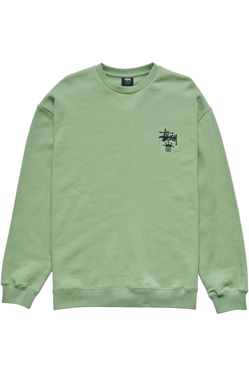 Green Men\'s Stussy Copyright Crown Crew Sweaters | CA0000827