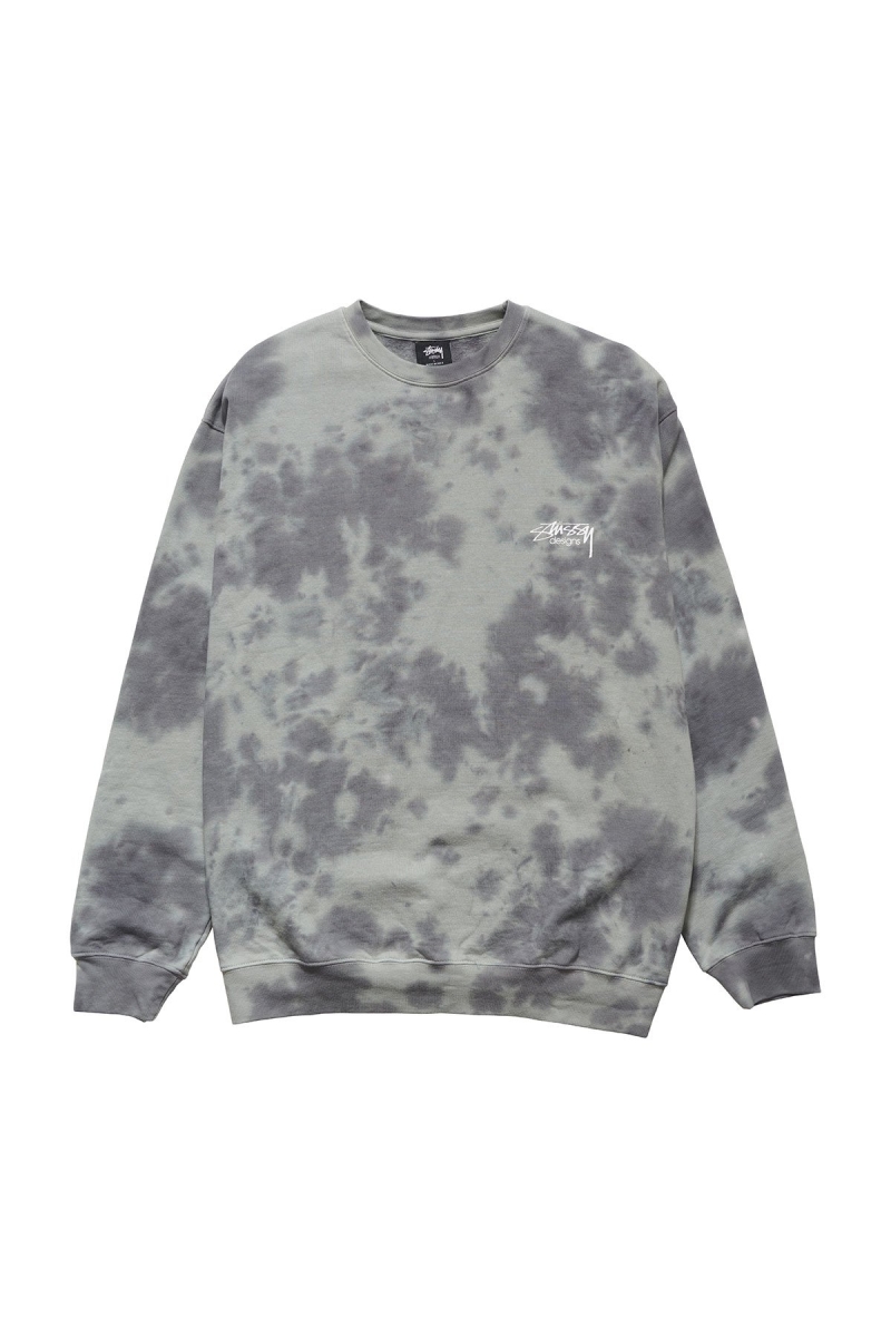 Green Men\'s Stussy Designs Tie Dye Crew Sweaters | CA0000834