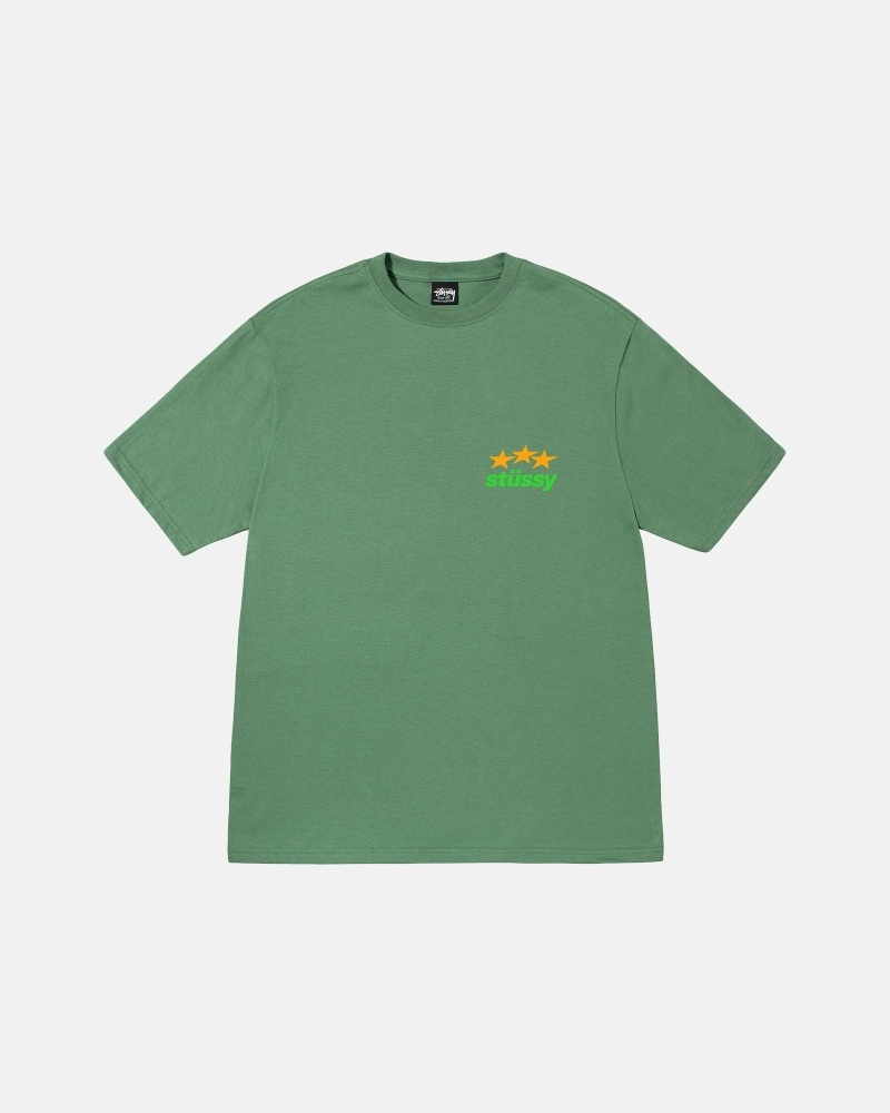 Green Men's Stussy Designs USA T Shirts | CA0000157