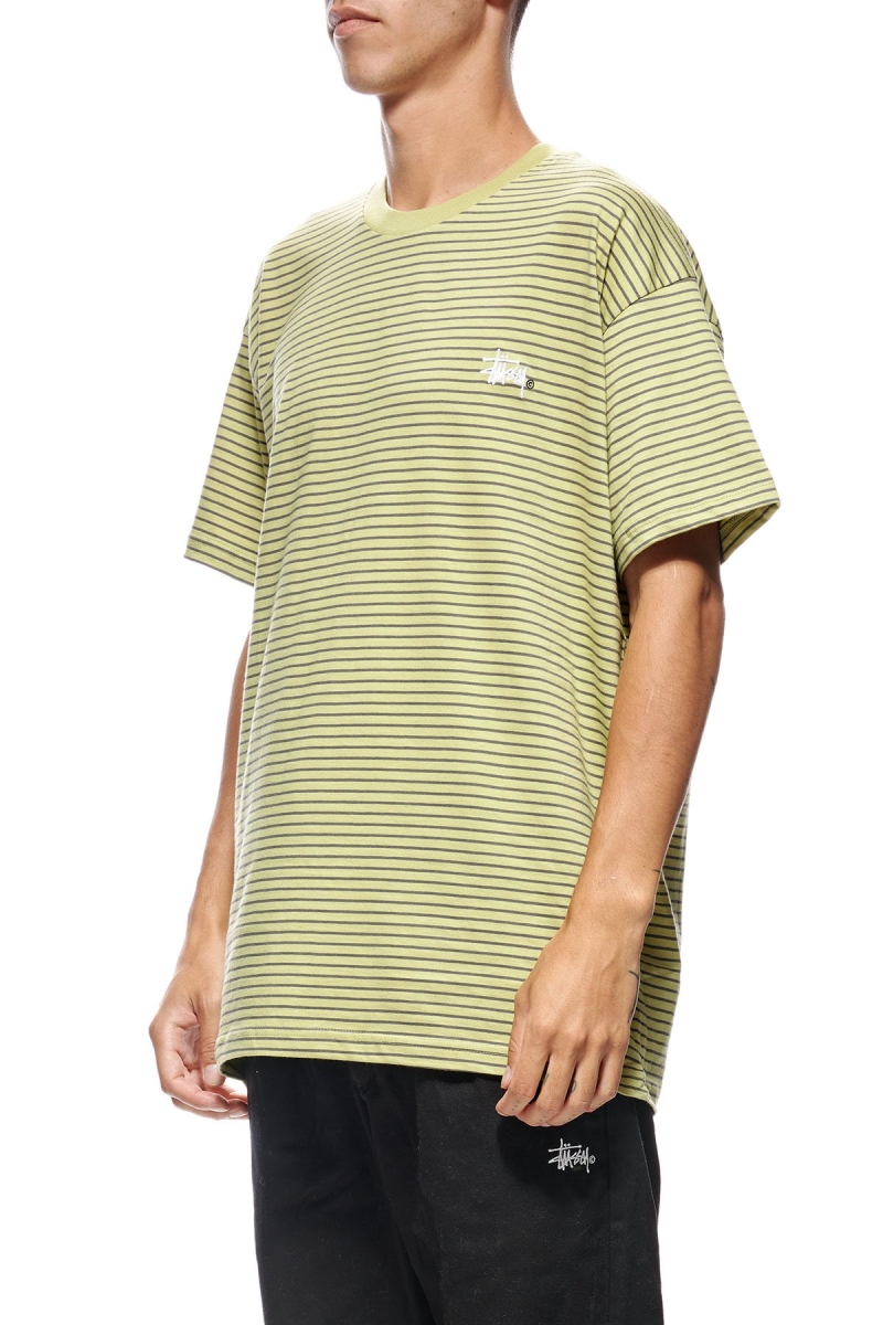 Green Men's Stussy Emerald Stripe SS T Shirts | CA0000166