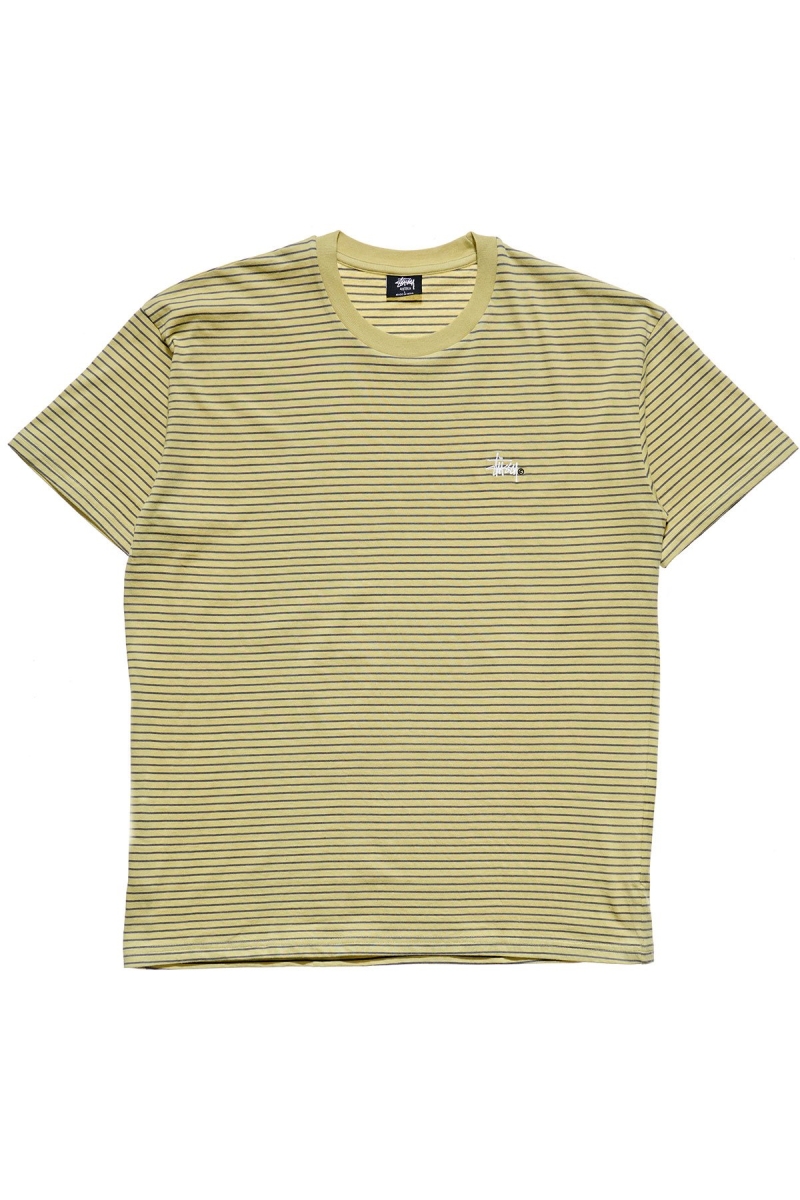 Green Men\'s Stussy Emerald Stripe SS T Shirts | CA0000166