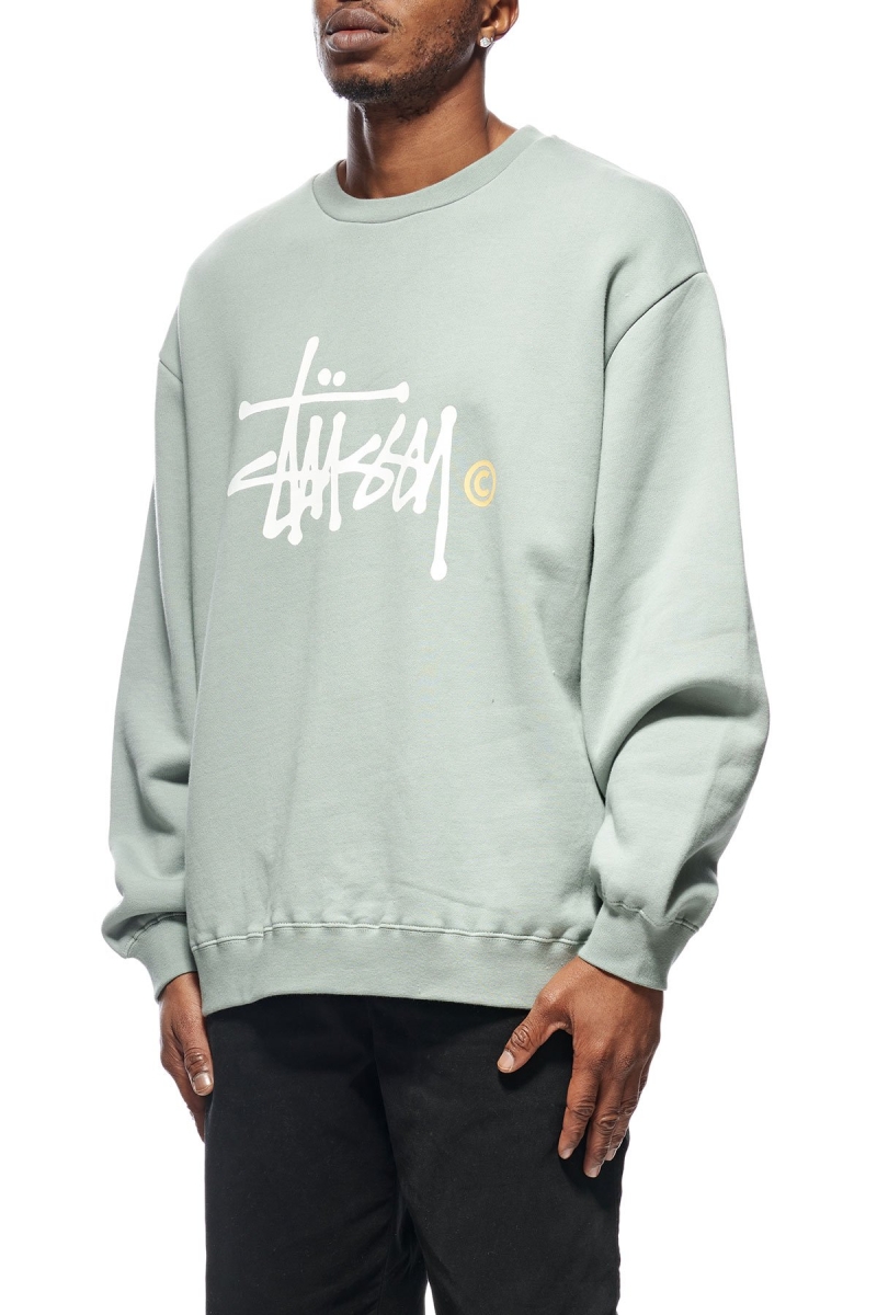 Green Men's Stussy Graffiti Crew Sweaters | CA0000837