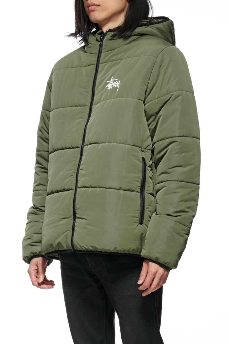 Green Men's Stussy Graffiti Lightweight Puffa Jackets | CA0000341