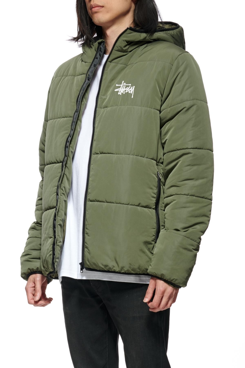 Green Men's Stussy Graffiti Lightweight Puffa Jackets | CA0000341