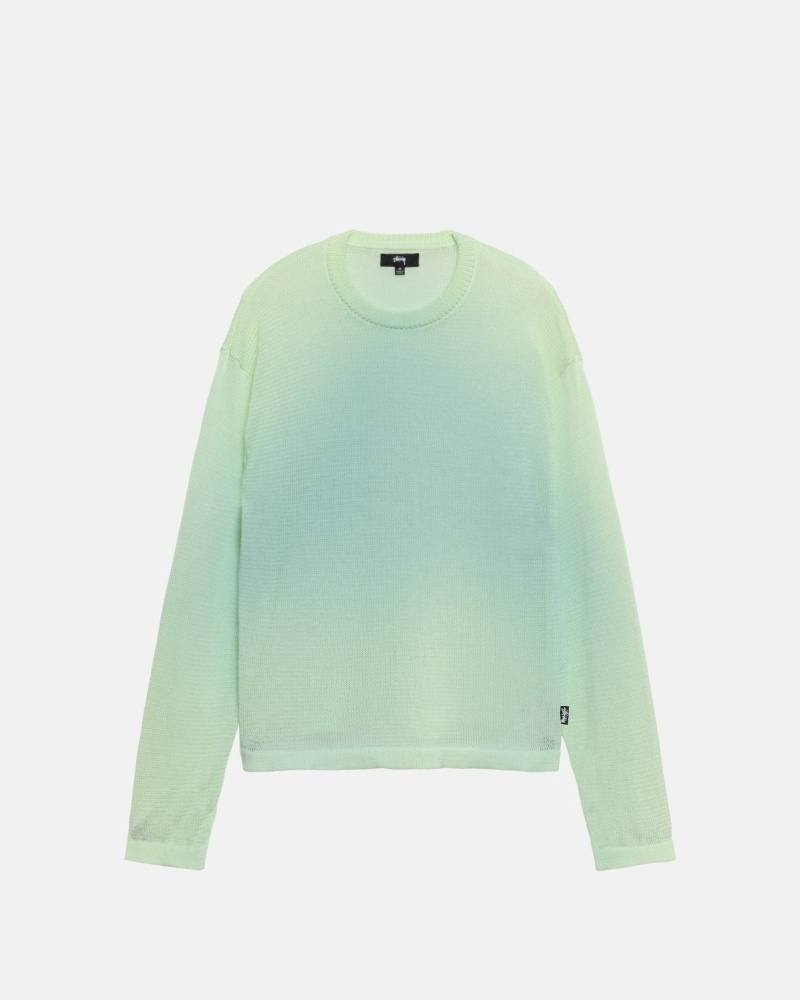 Green Men's Stussy Light Sensitive Knit Sweater | CA0000533