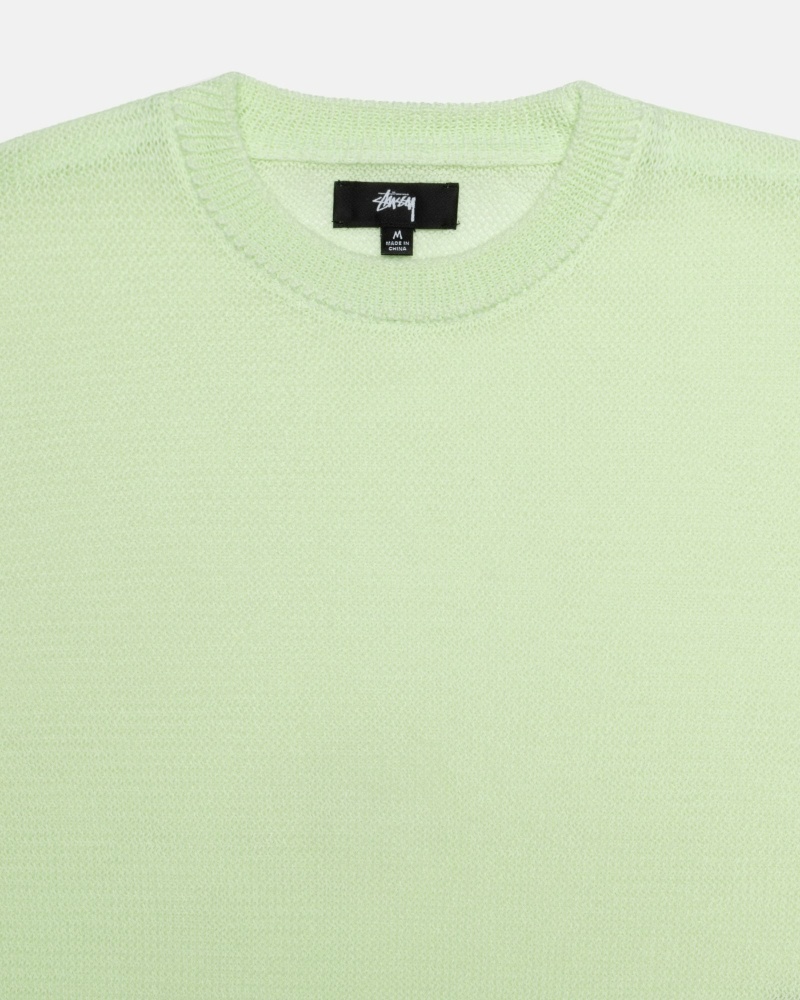 Green Men's Stussy Light Sensitive Knit Sweater | CA0000533