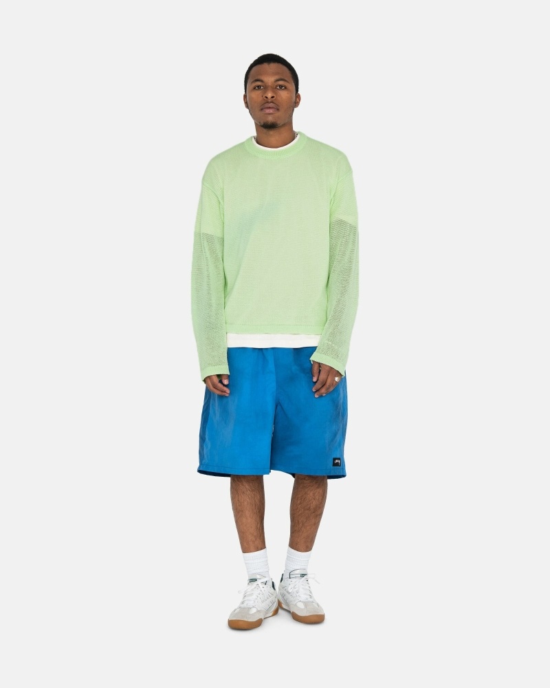 Green Men's Stussy Light Sensitive Knit Sweater | CA0000533