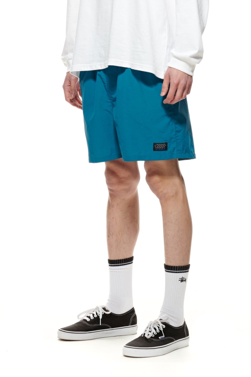 Green Men's Stussy Nylon Big Beach Shorts | CA0000651