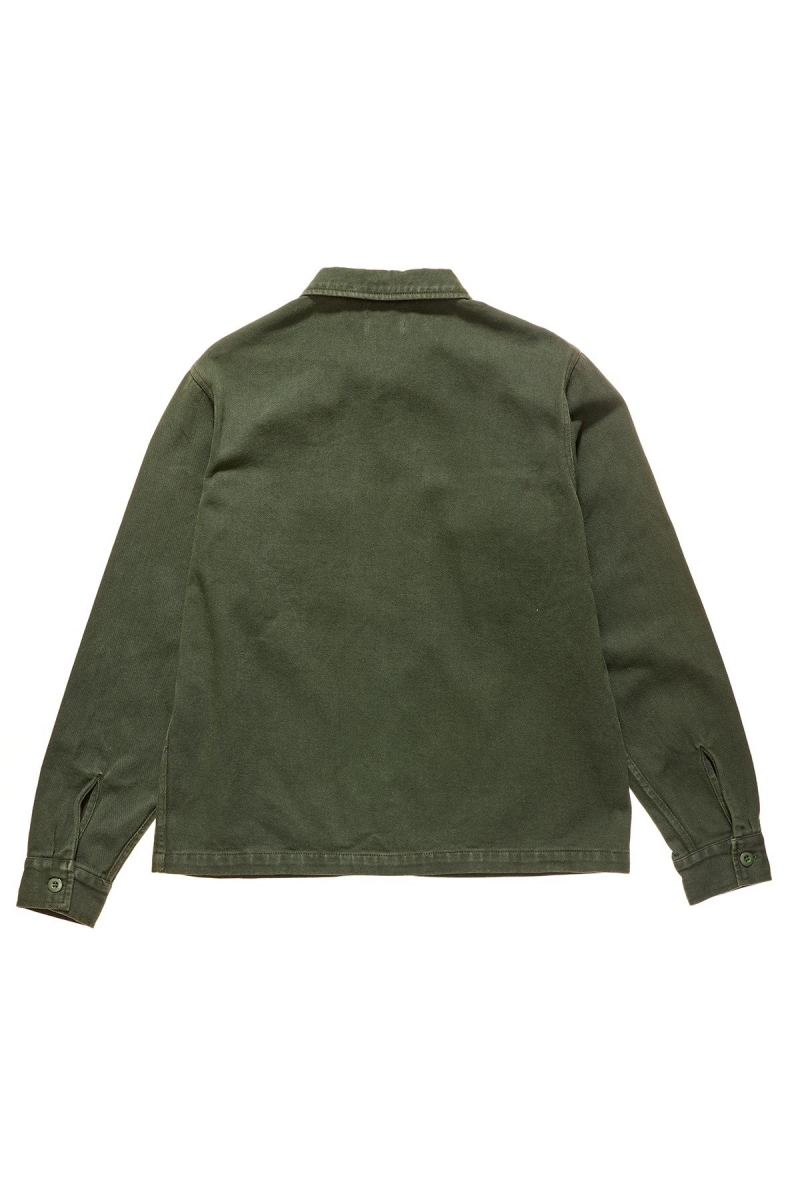 Green Men's Stussy Olly Work Shirts | CA0000328