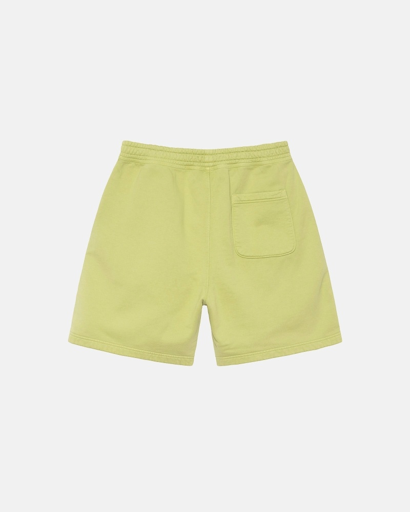 Green Men's Stussy Overdyed Stock Logo Shorts | CA0000657