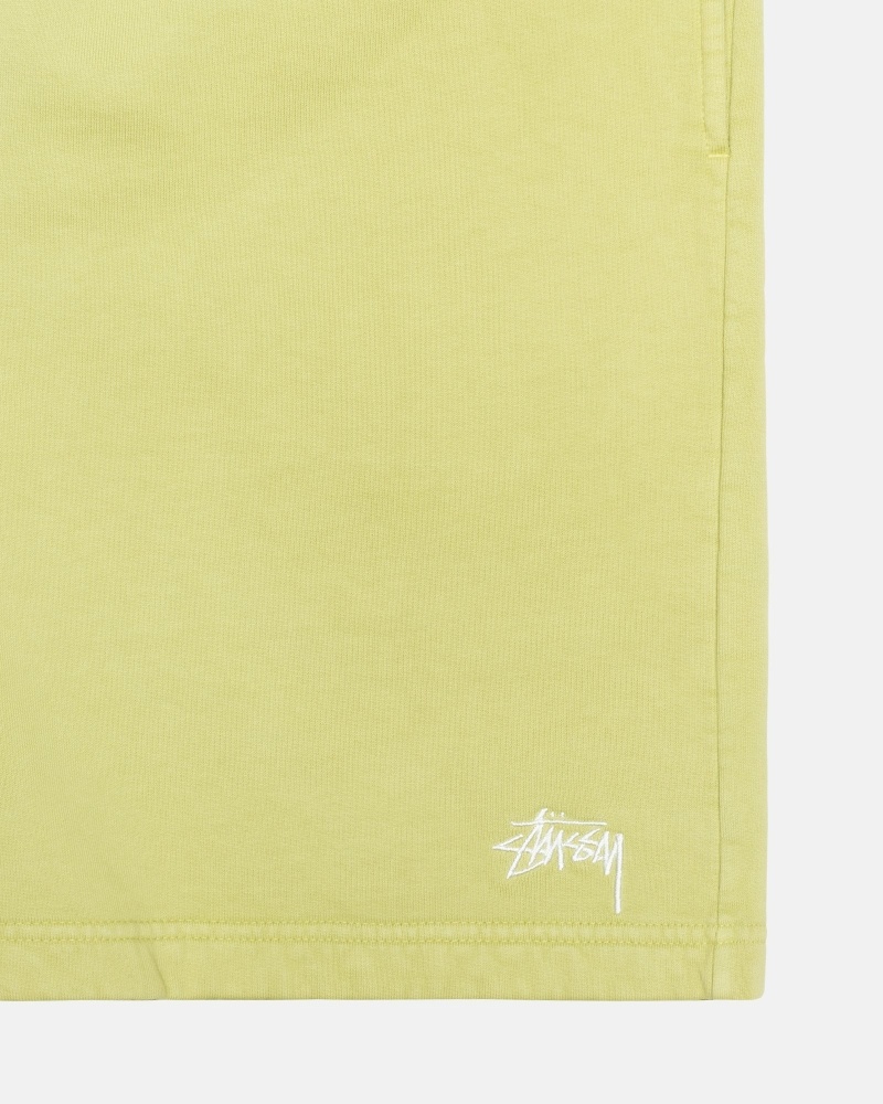 Green Men's Stussy Overdyed Stock Logo Shorts | CA0000657