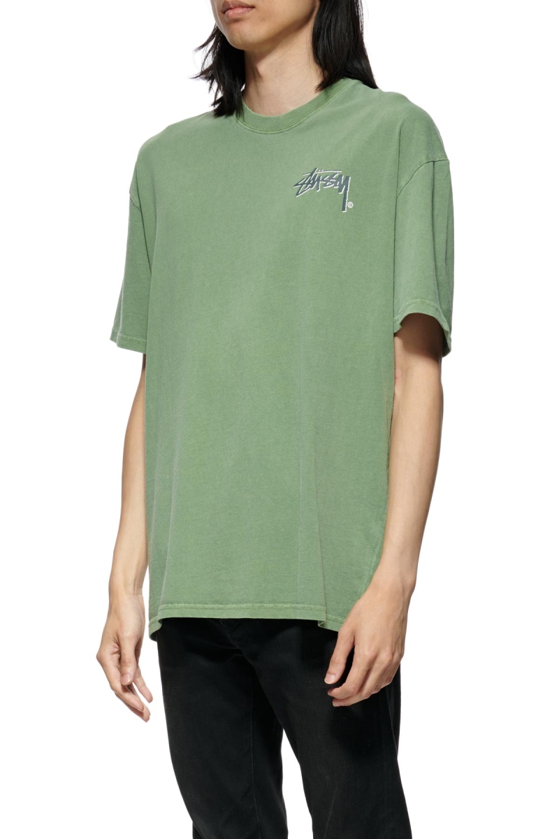 Green Men's Stussy Shadow Stock SS T Shirts | CA0000265