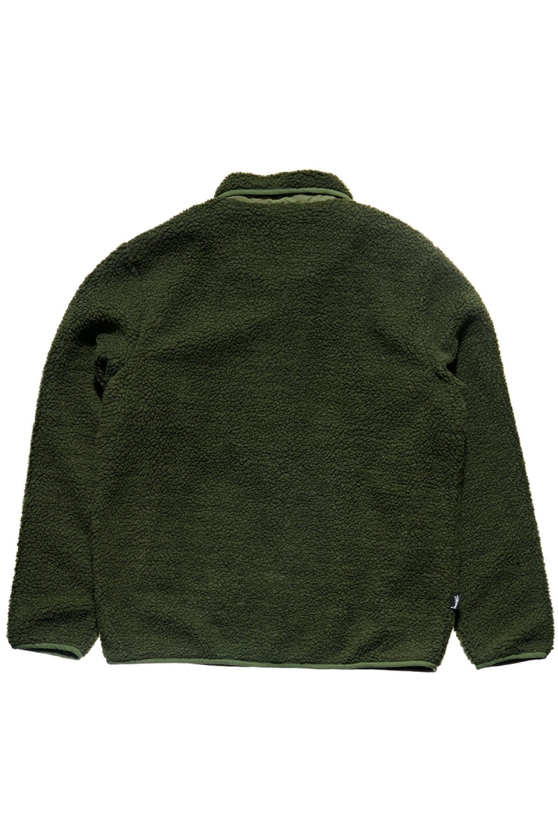 Green Men's Stussy Sherpa Button Down Jackets | CA0000358