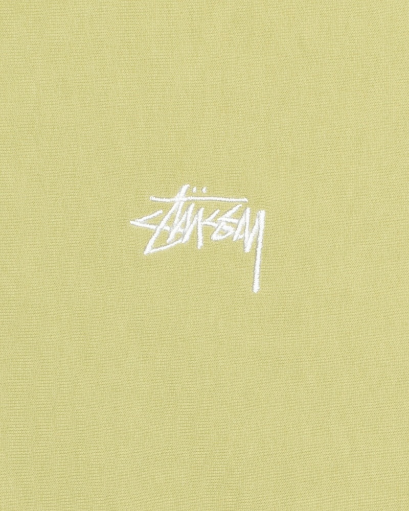 Green Men's Stussy Stock Logo Zip Hoodies | CA0000081