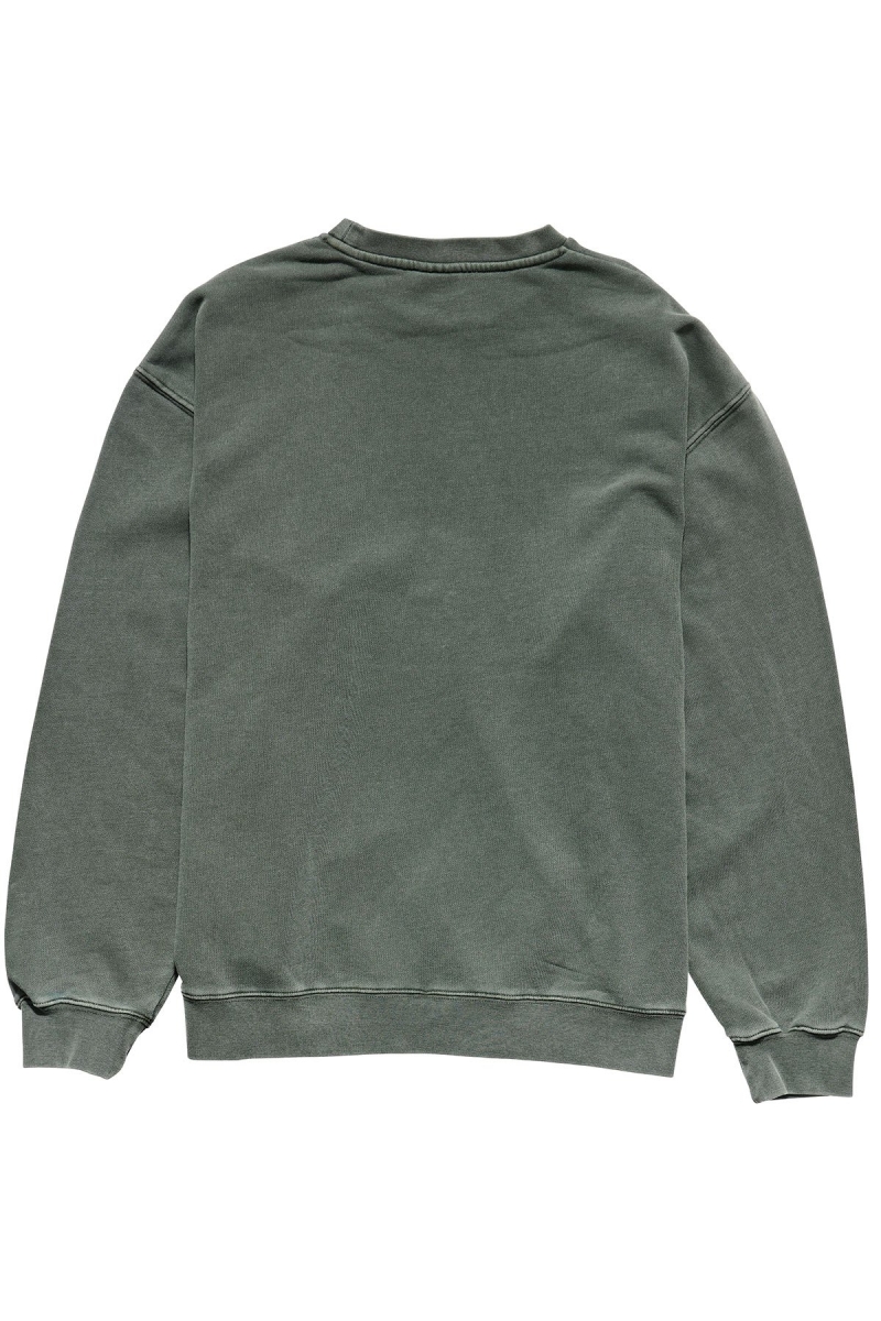 Green Men's Stussy Stock Shadow Crew Sweaters | CA0000854