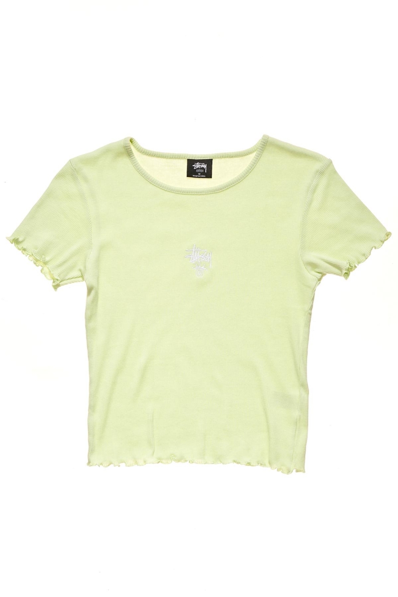 Green Women\'s Stussy Fairmont Fluted T Shirts | CA0000168