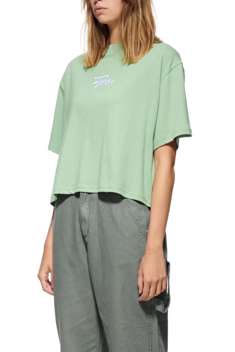 Green Women's Stussy Graffiti Boxy T Shirts | CA0000175