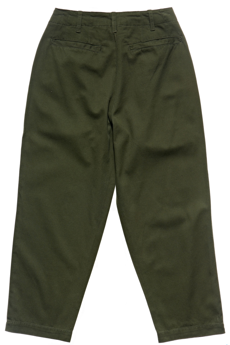 Green Women's Stussy Harlan Cropped Pleat Pants | CA0000559