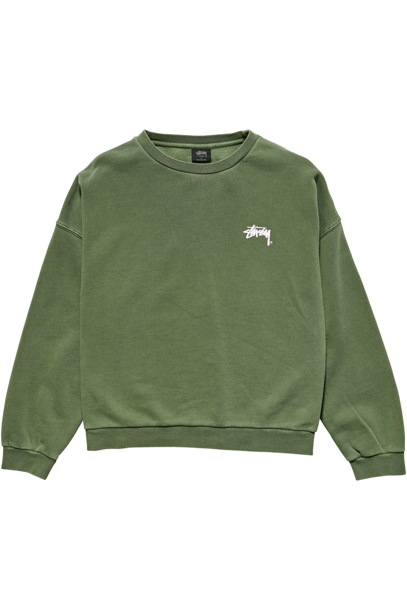 Green Women\'s Stussy Parkway OS Crew Sweaters | CA0000847