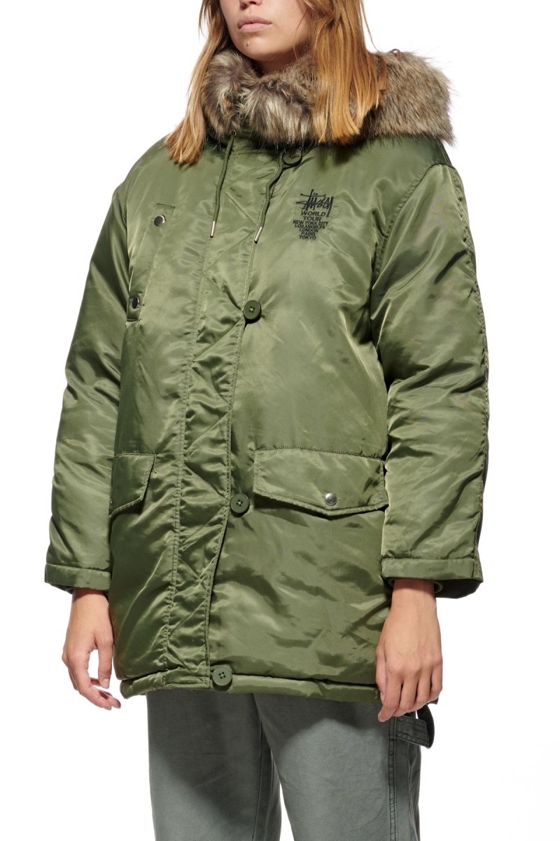 Green Women's Stussy Ryerson Military Jackets | CA0000356