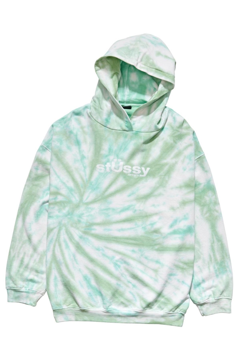 Green Women\'s Stussy Warped Tie Dye Hood Sportswear | CA0000804