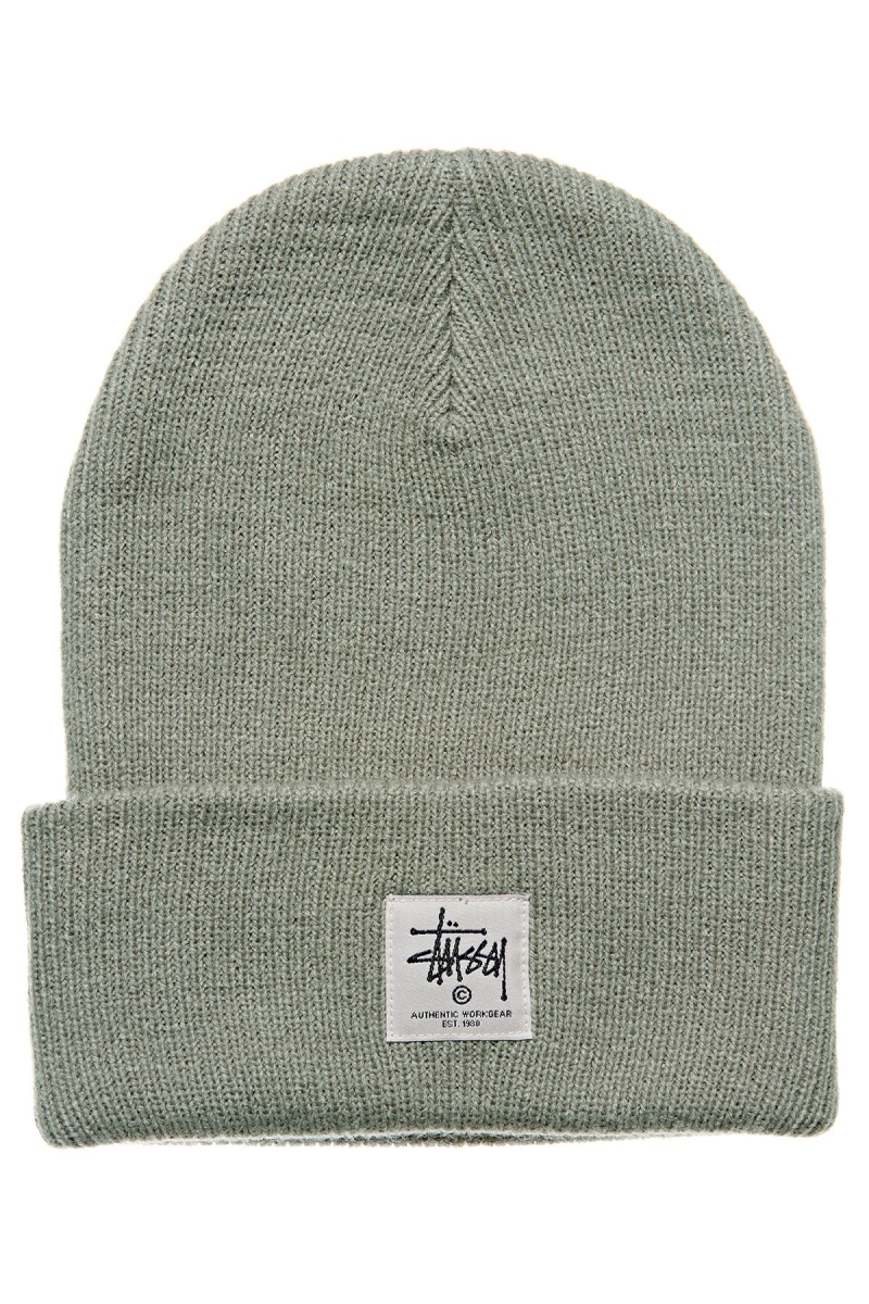 Green Women\'s Stussy Workgear Tall Beanie Hats | CA0000513