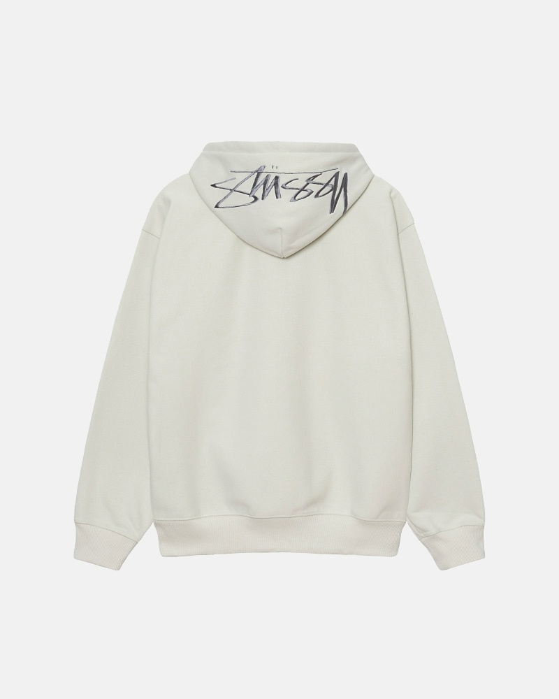 Grey Men\'s Stussy Back Applique Hoodies | CA0000004