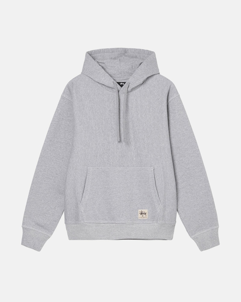 Grey Men\'s Stussy Contrast Stitch Label Hoodies | CA0000031