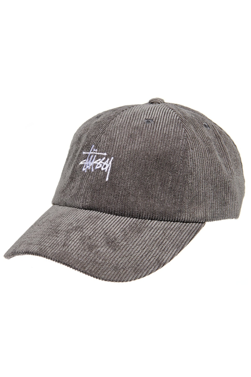 Grey Men\'s Stussy Graffiti Cord Low Pro Hats | CA0000446