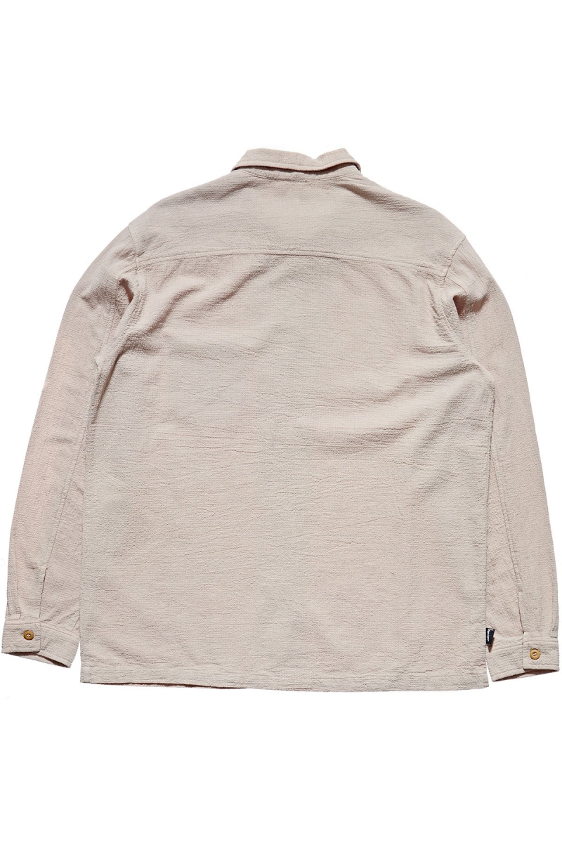 Grey Men's Stussy Grid Seersucker LS Shirts | CA0000310