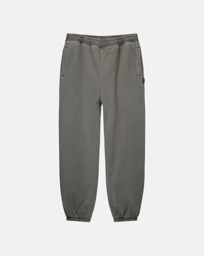 Grey Men\'s Stussy Pigment Dyed Fleece Pants | CA0000576