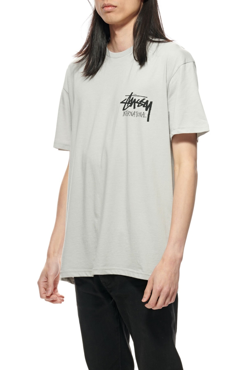 Grey Men's Stussy Solid Stock International SS T Shirts | CA0000267