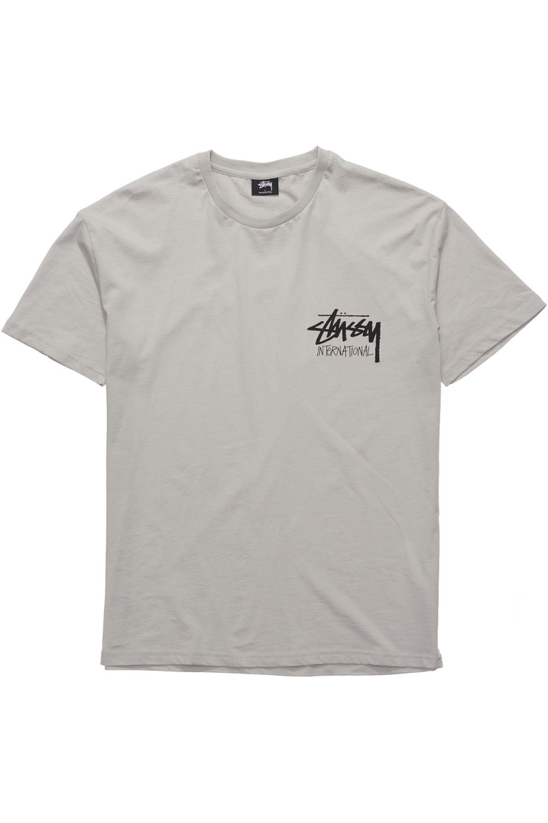 Grey Men\'s Stussy Solid Stock International SS T Shirts | CA0000267