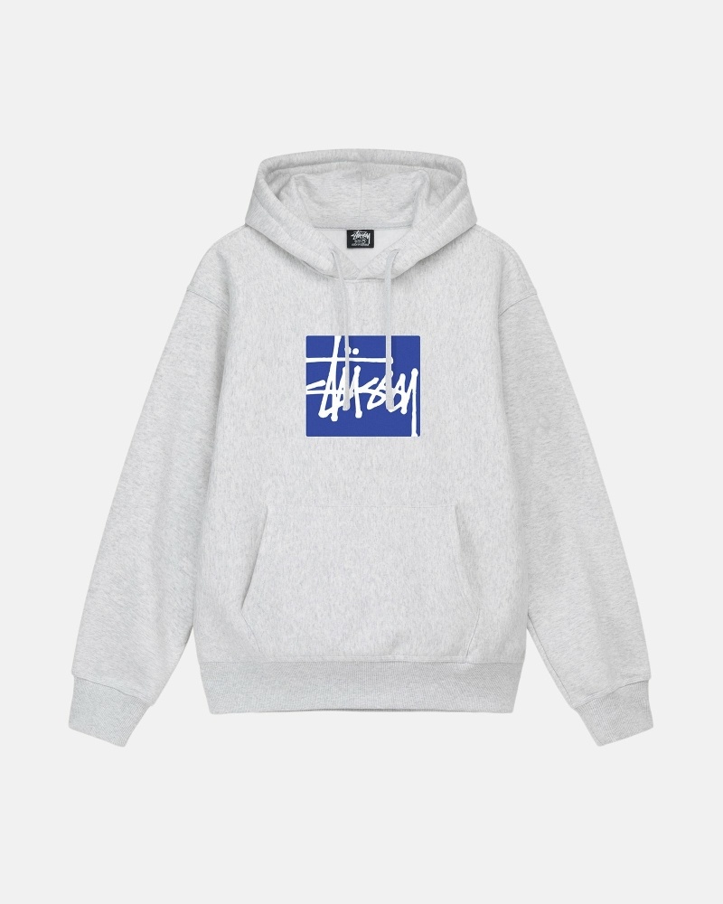 Grey Men\'s Stussy Stock Box Hoodies | CA0000076