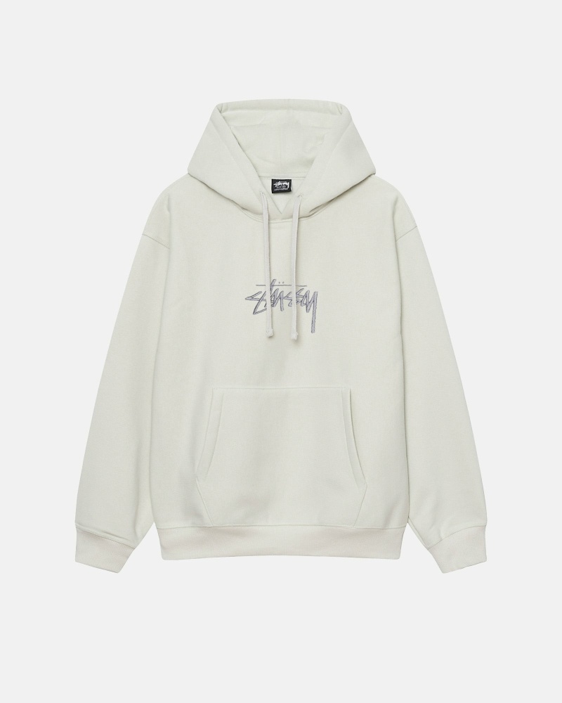 Grey Men\'s Stussy Stock Logo Applique Hoodies | CA0000078