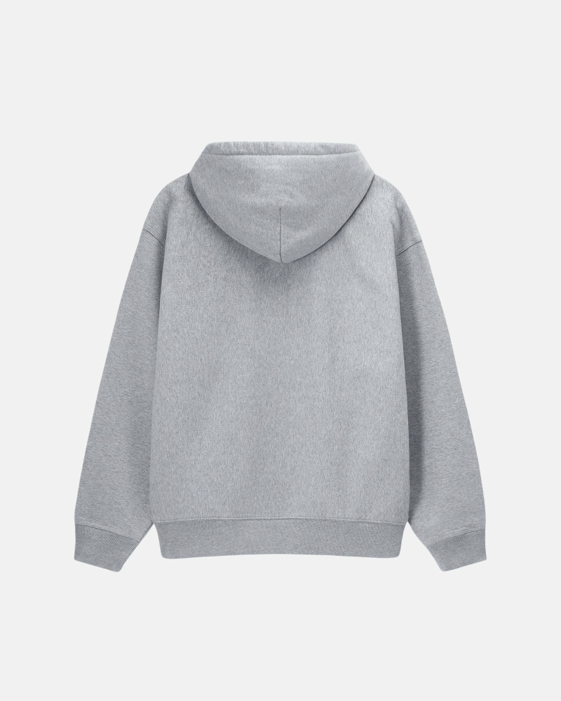 Grey Men's Stussy Stock Logo Hoodies | CA0000077