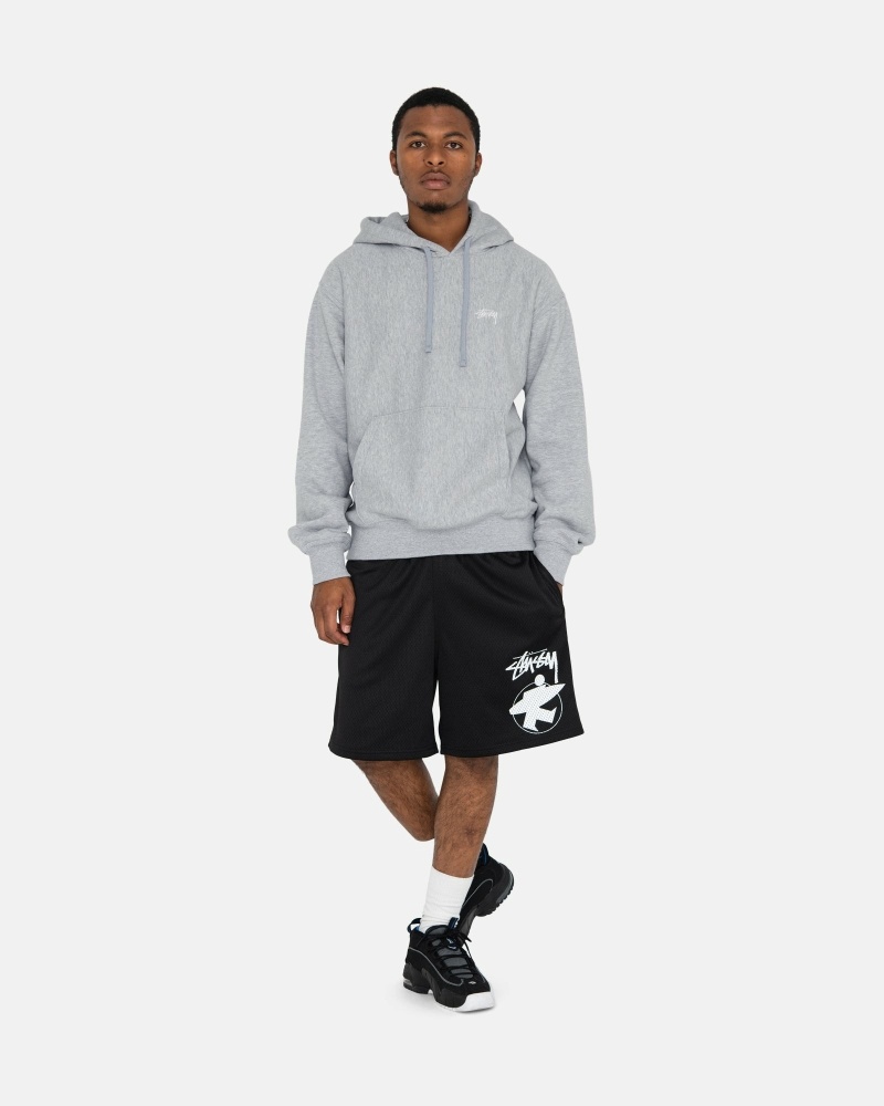 Grey Men's Stussy Stock Logo Hoodies | CA0000077