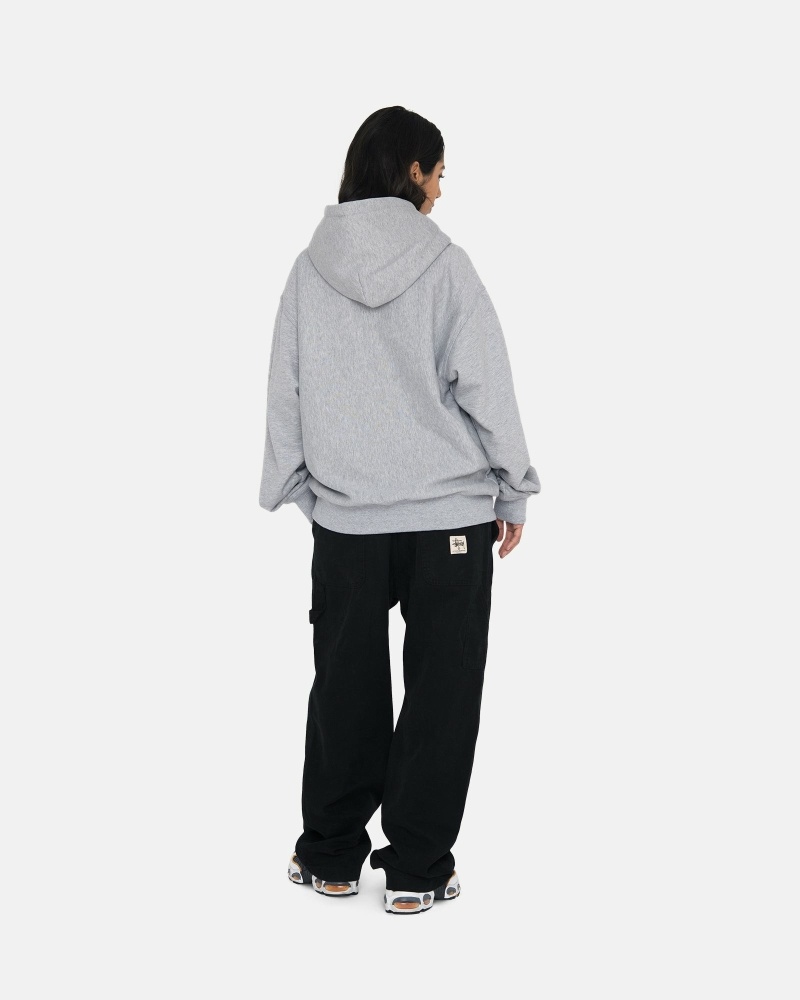 Grey Men's Stussy Stock Logo Hoodies | CA0000077