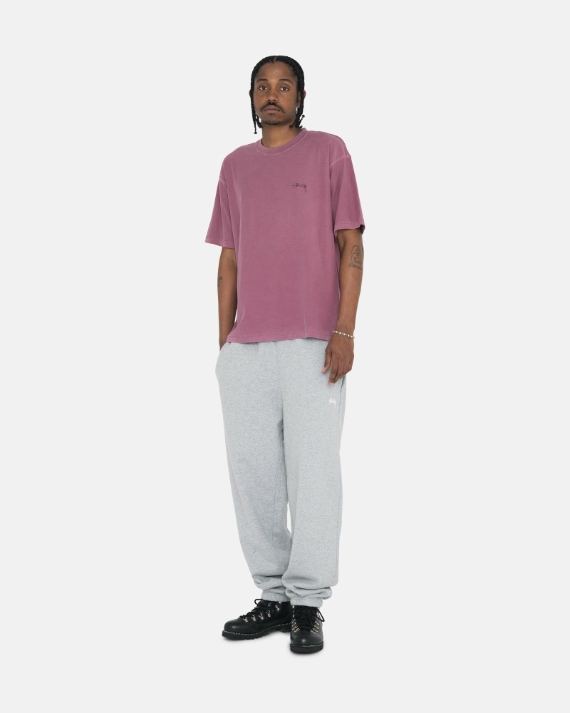 Grey Men's Stussy Stock Logo Sweatpants | CA0000888