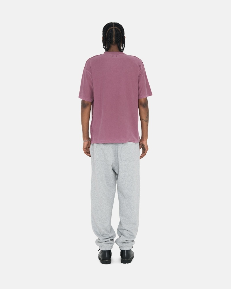 Grey Men's Stussy Stock Logo Sweatpants | CA0000888