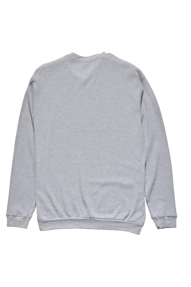 Grey Men's Stussy Workwear Waffle Crew Sweaters | CA0000865