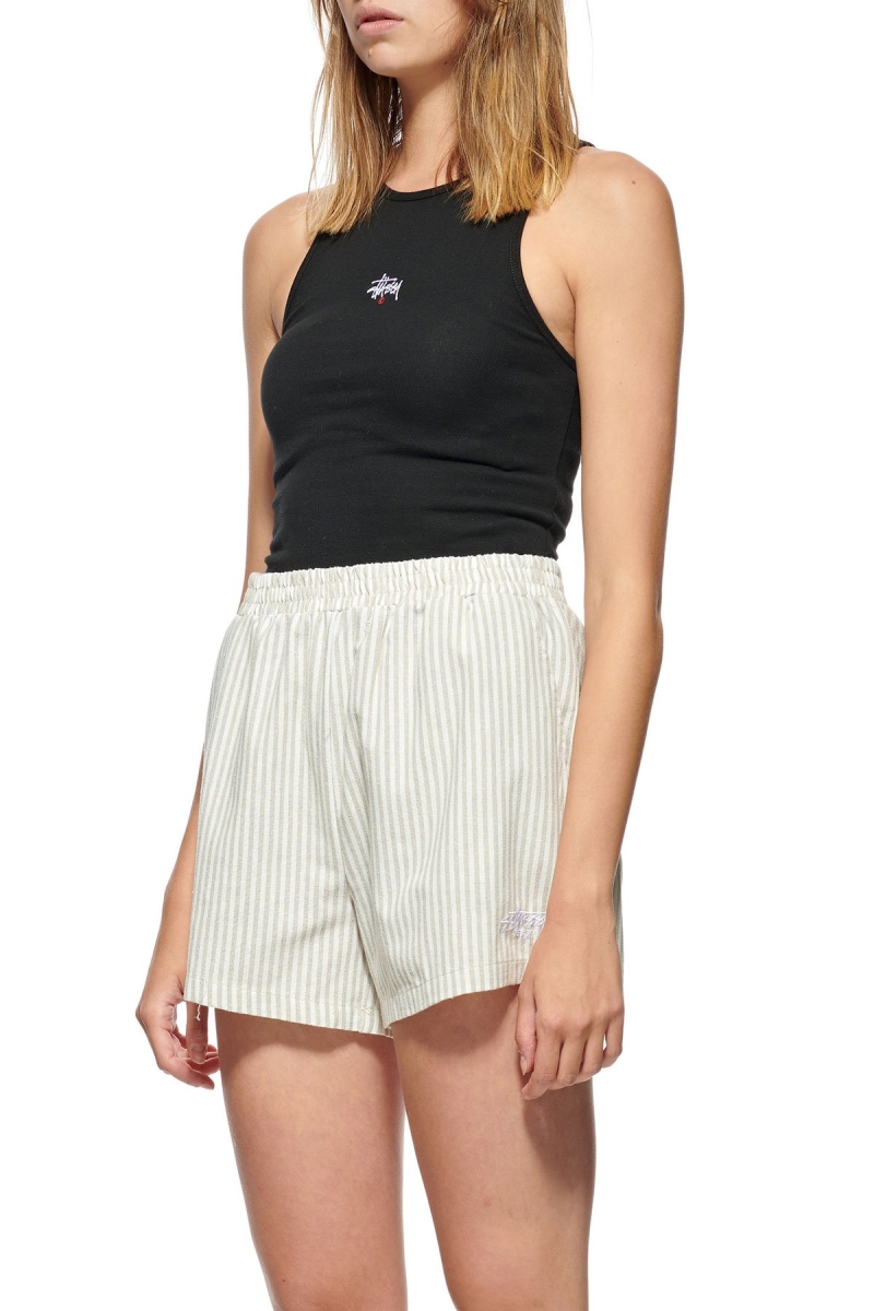 Grey Women's Stussy Designs Linen Short Shorts | CA0000639