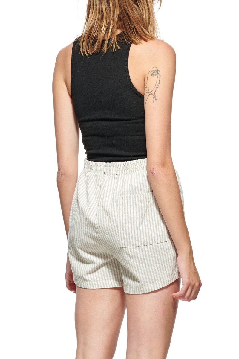 Grey Women's Stussy Designs Linen Short Shorts | CA0000639