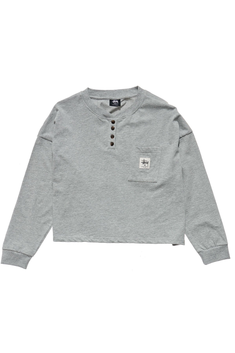 Grey Women\'s Stussy Jerome Henley Sportswear | CA0000772