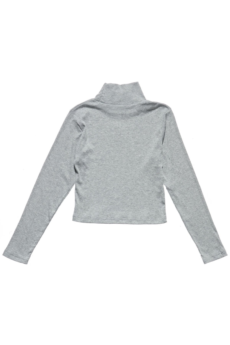 Grey Women's Stussy Leigh Turtleneck Sweatshirts | CA0000933