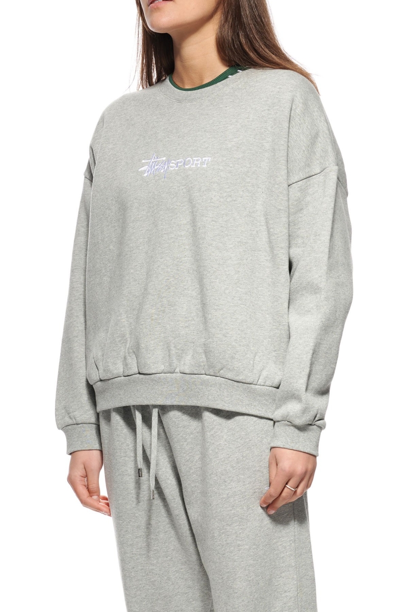 Grey Women's Stussy Sport OS Crew Sportswear | CA0000789