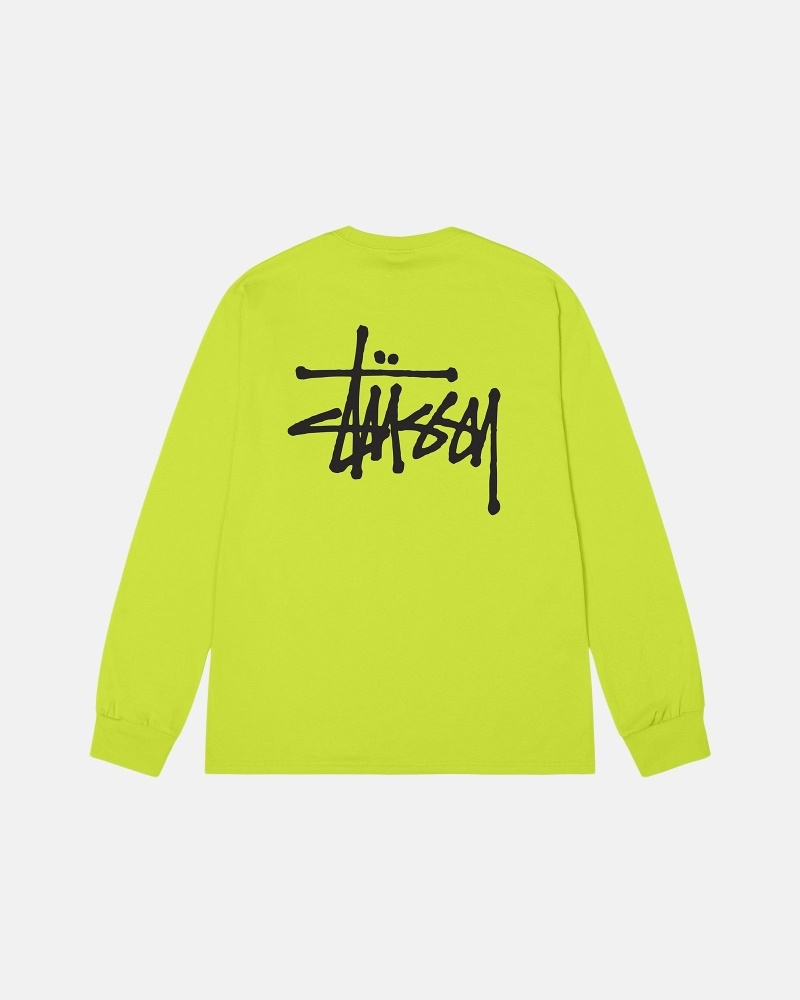 Light Green Men\'s Stussy Basic Ls T Shirts | CA0000100