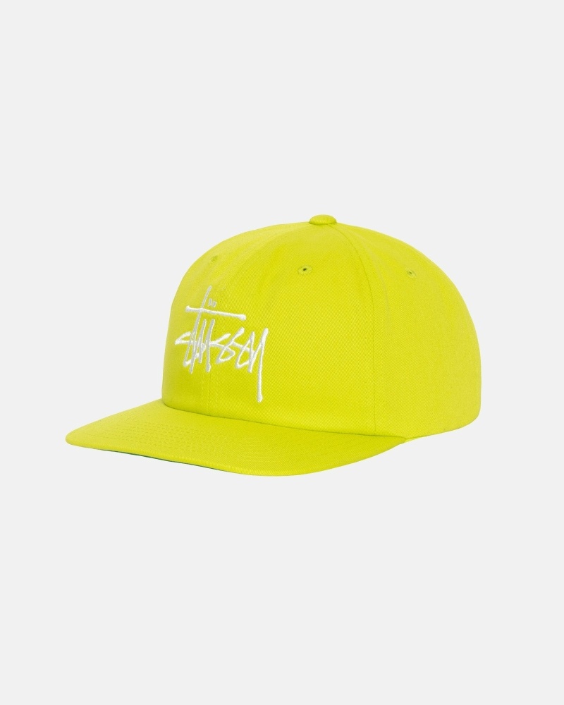 Light Green Men's Stussy Basic Strapback Caps | CA0000396