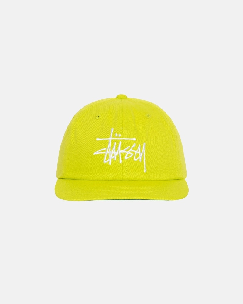 Light Green Men\'s Stussy Basic Strapback Caps | CA0000396